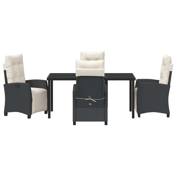 5-teiliges Garten-Dining-Set Schwarz Poly-Rattan