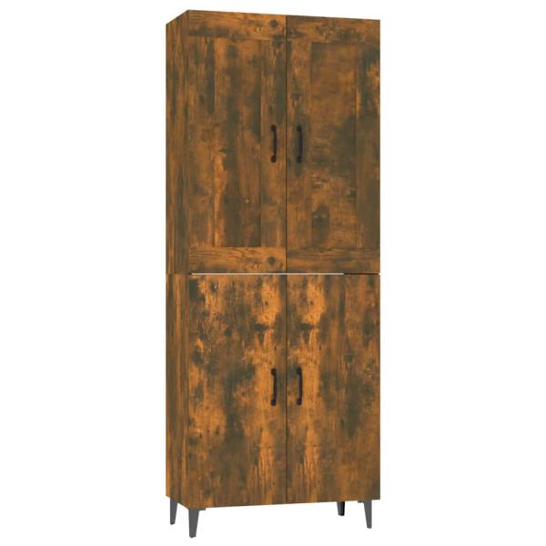 Highboard Räuchereiche 70x34x180 cm Holzwerkstoff