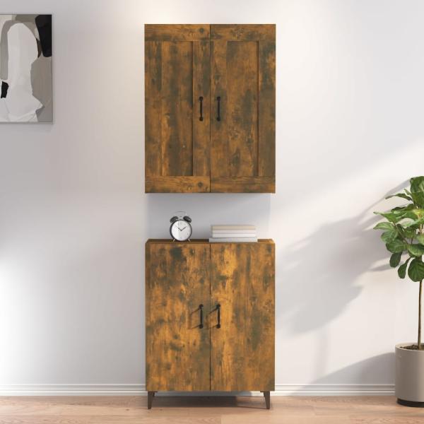 Highboard Räuchereiche 70x34x180 cm Holzwerkstoff