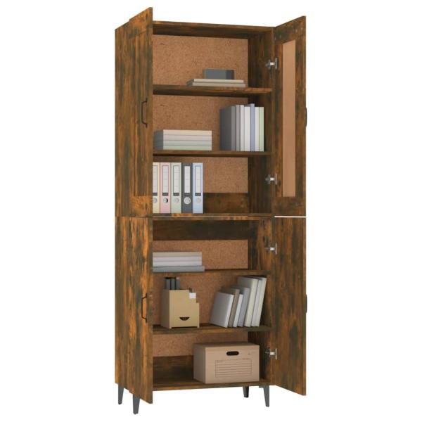 Highboard Räuchereiche 70x34x180 cm Holzwerkstoff