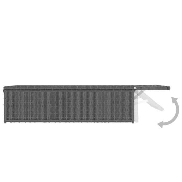 2-tlg. Garten-Lounge-Set mit Kissen Poly Rattan Grau