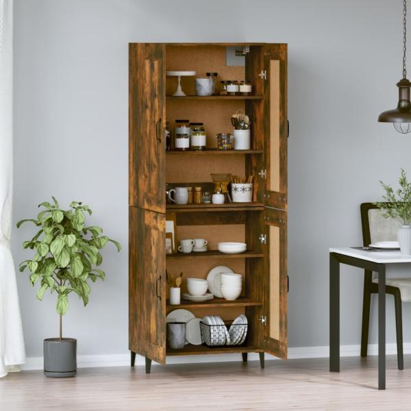 Highboard Räuchereiche 69,5x34x180 cm Holzwerkstoff