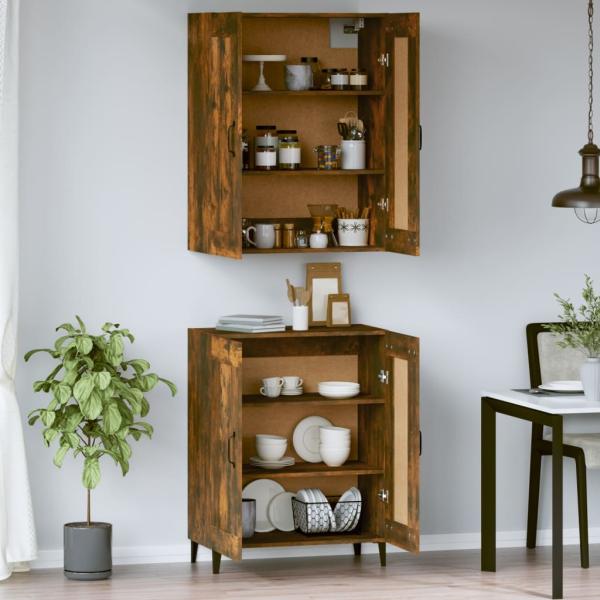 Highboard Räuchereiche 69,5x34x180 cm Holzwerkstoff