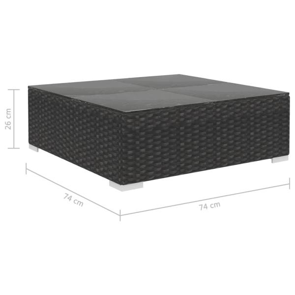 5-tlg. Garten-Lounge-Set mit Kissen Poly Rattan Schwarz