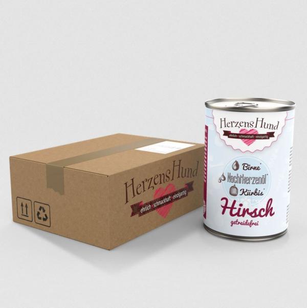 ARDEBO.de Herzenshund Hirsch mit Bio-Kürbis 400g