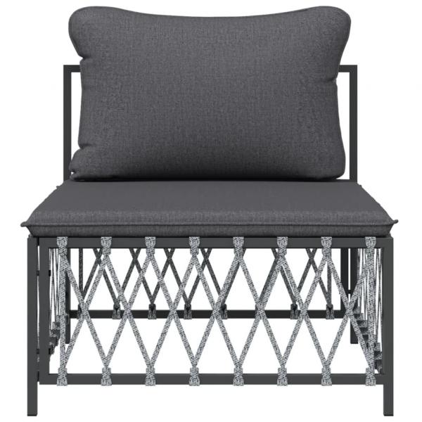 ARDEBO.de - Garten-Mittelsofa mit Kissen Anthrazit Gewebe