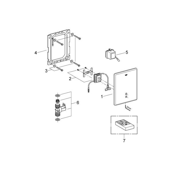 GROHE Tectron Skate Infrarot-Elektronik, für Urinal, Fertigmontageset für Rohbauset 37006, Wandeinbau, Trafo, 3,2 VA, edelstahl (37749SD0)