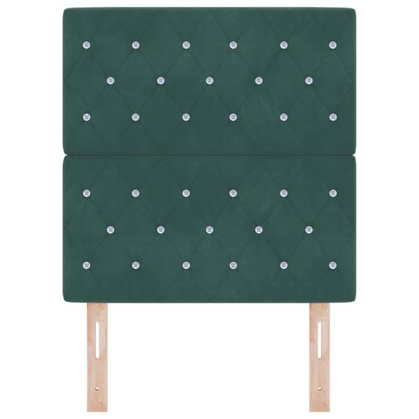 Kopfteil Kristallknopf gesteppt Dunkelgrün 80 cm Samt, Kopfteil Kristallknopf gesteppt Dunkelgrün 160 cm Samt