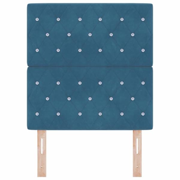 Kopfteil Kristalltaster Gepolstert Dunkelblau 80 cm Samt, Kopfteil Kristalltaster Gepolstert Dunkelblau 160 cm Samt