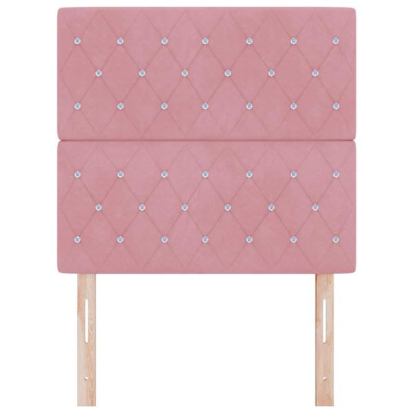 Kopfteil mit Kristalltasten gepolstert Rosa 90 cm Samt, Kopfteil mit Kristalltasten gepolstert Rosa 180 cm Samt