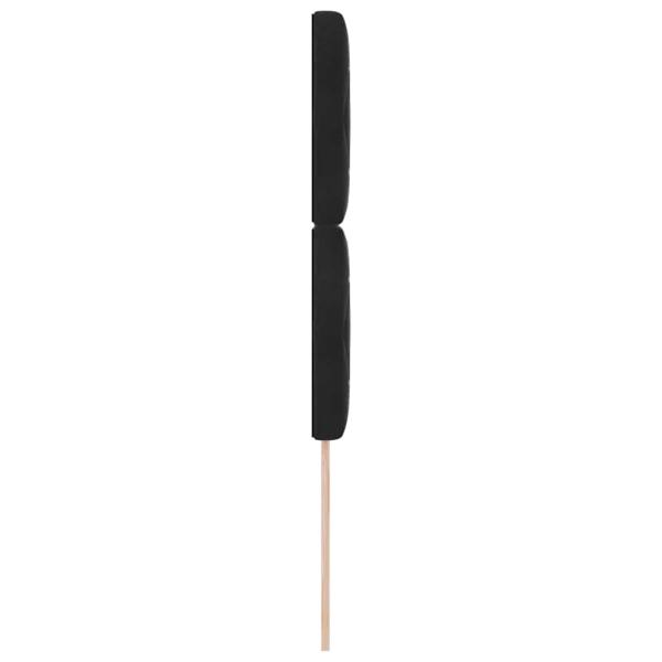 Schwarzes Samt Kopfteil mit Kristallknopfdetaillierung, 100 cm, Schwarzes Samt Kopfteil mit Kristallknopfdetaillierung, 200 cm