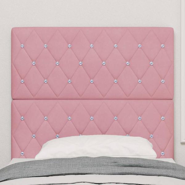 Kopfteil Kristallknopf Tufted Rosa 100 cm Samt, Kopfteil Kristallknopf Tufted Rosa 200 cm Samt