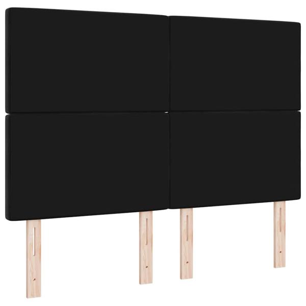Kopfteil mit Kristallknöpfen Gepolstert Schwarz 140 cm