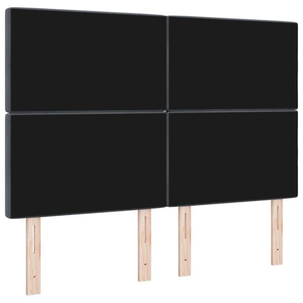 Kopfteil mit Kristalltasten, gepolstert, Dunkelgrau, 160 cm, Samt