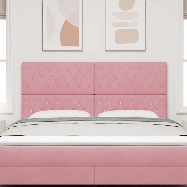 Kopfteile mit Kristallknopf Tufted Rosa 180 cm Samt