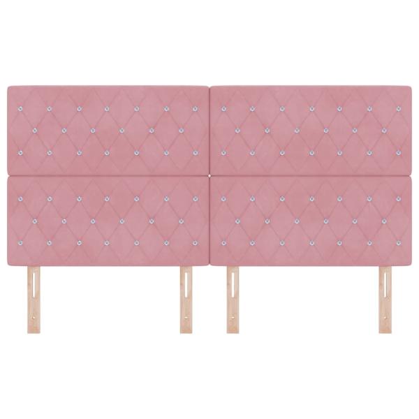 Kopfteile mit Kristallknopf Tufted Rosa 180 cm Samt