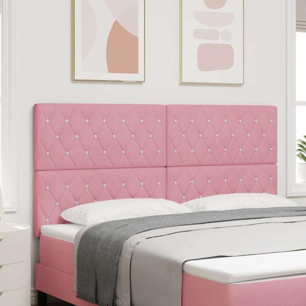 Kopfteile mit Kristallknopf Tufted Rosa 180 cm Samt