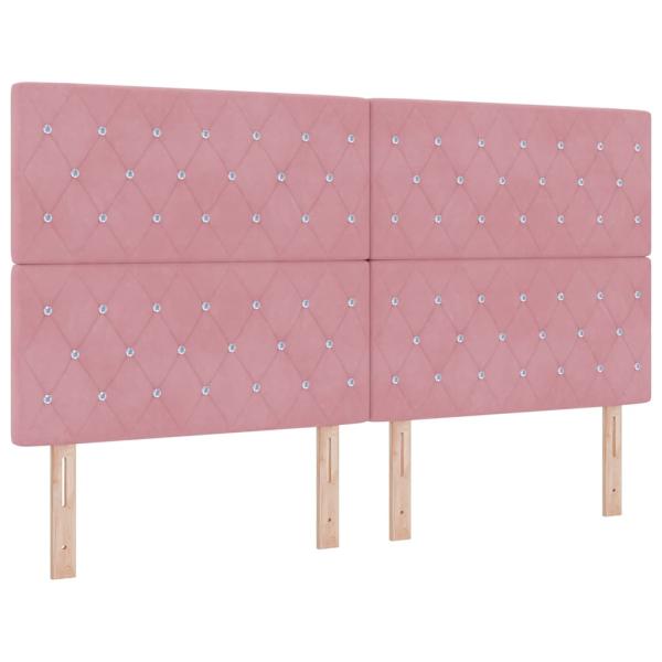 Kopfteile mit Kristallknopf Tufted Rosa 180 cm Samt