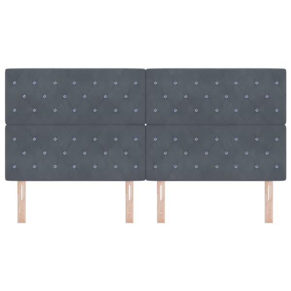 Kopfteil Kristallknopf tufted Dunkelgrau 200 cm Samt