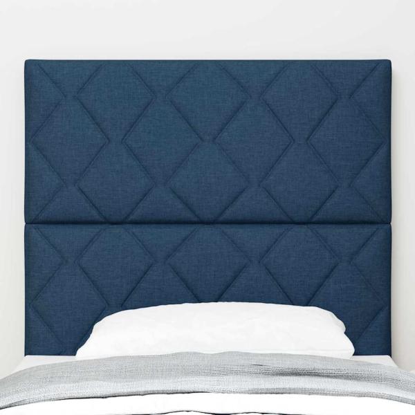Kopfteil Diamantblock Design Blau 100 cm Stoff, Kopfteil Diamantblock Design Blau 200 cm Stoff