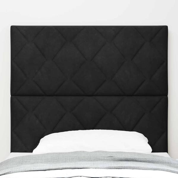 Kopfteil Diamantblock Design Schwarz 100 cm Samt, Kopfteil Diamantblock Design Schwarz 200 cm Samt