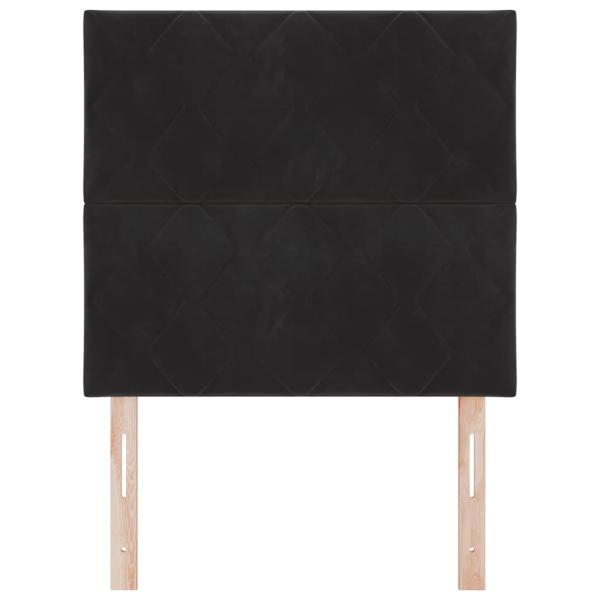 Kopfteil Diamantblock Design Schwarz 100 cm Samt, Kopfteil Diamantblock Design Schwarz 200 cm Samt