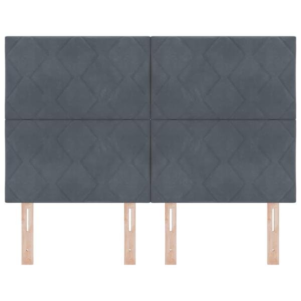 Kopfteil Diamantblock-Design Dunkelgrau 140 cm Velours