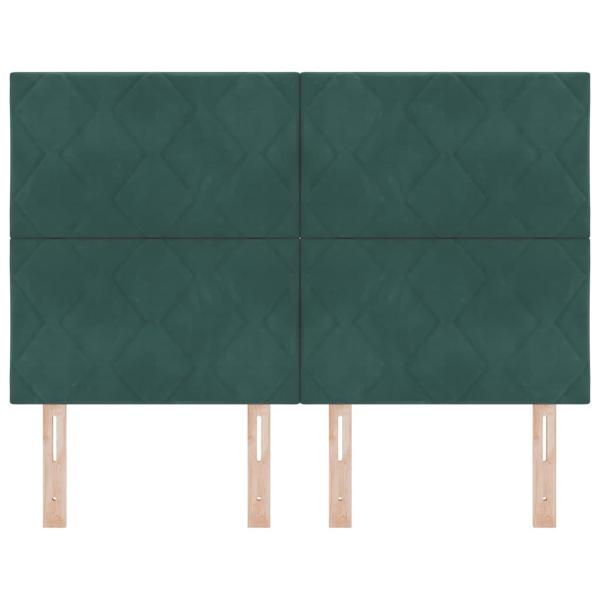 Kopfteil mit Diamantblock-Design in Dunkelgrün, 140 cm, Samt