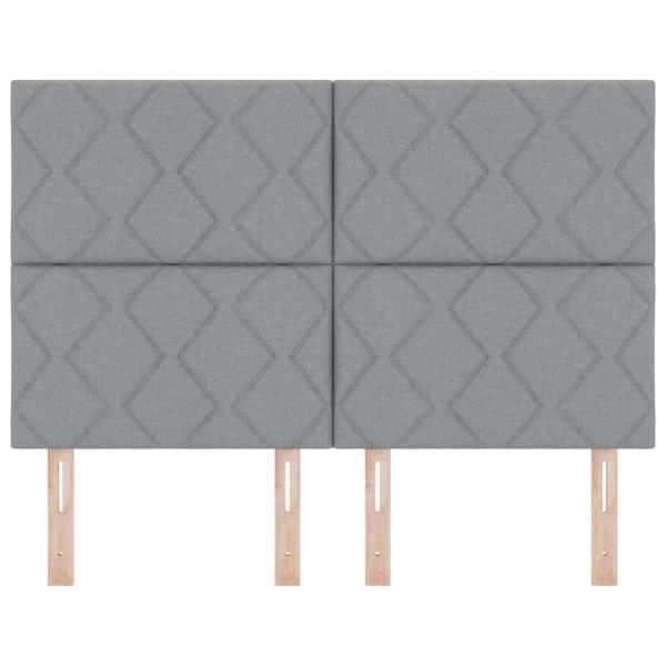 Kopfteil Diamantblock-Design Hellgrau 160 cm Stoff