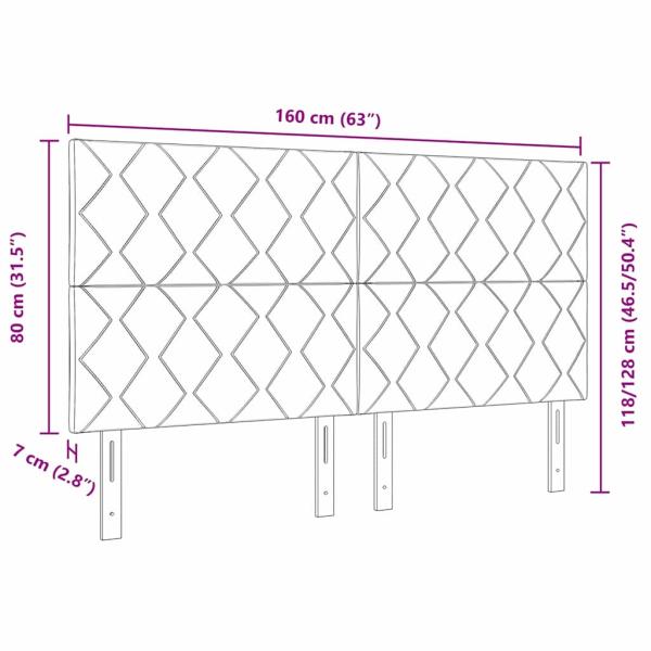 Kopfteil Diamantblock-Design Hellgrau 160 cm Stoff