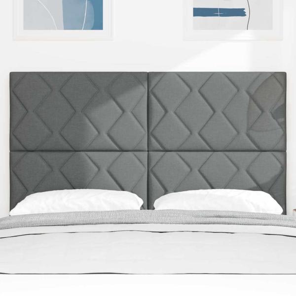 Kopfteil mit Diamantblöcken Design Dunkelgrau 160 cm Stoff
