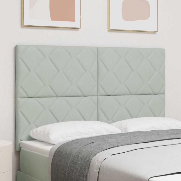 ARDEBO.de - Kopfteil Diamantblock Design Hellgrau 160 cm Samt