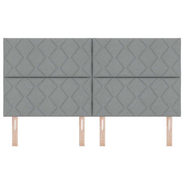 Kopfteil Diamantblockdesign Hellgrau 180 cm Stoff