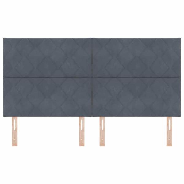 Kopfteil Diamantblock-Design Dunkelgrau 180 cm Samt