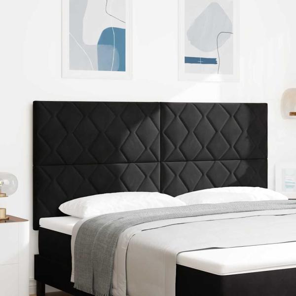 ARDEBO.de - Kopfteil Diamantblockdesign Schwarz 180 cm Samt