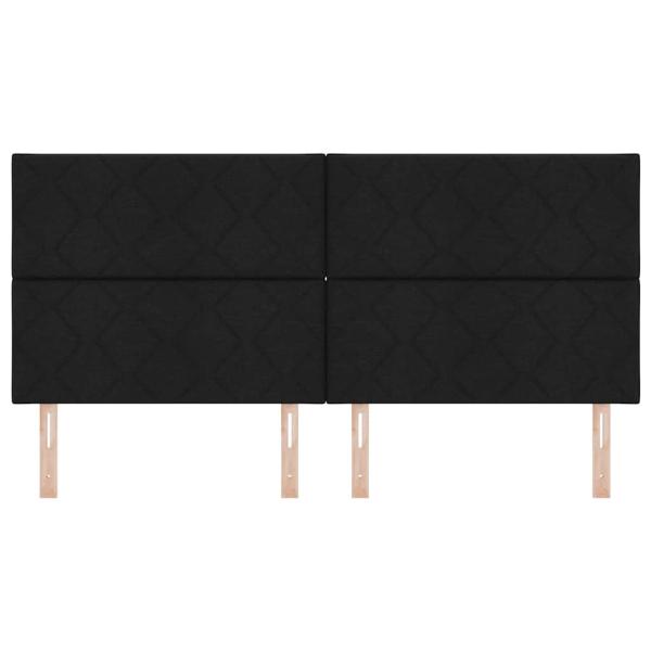 Kopfteil mit Diamantblockdesign Schwarz 200 cm Stoff