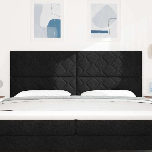Kopfteil mit Diamantblockdesign Schwarz 200 cm Stoff