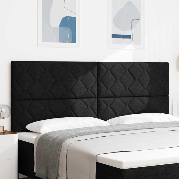 Kopfteil mit Diamantblockdesign Schwarz 200 cm Stoff