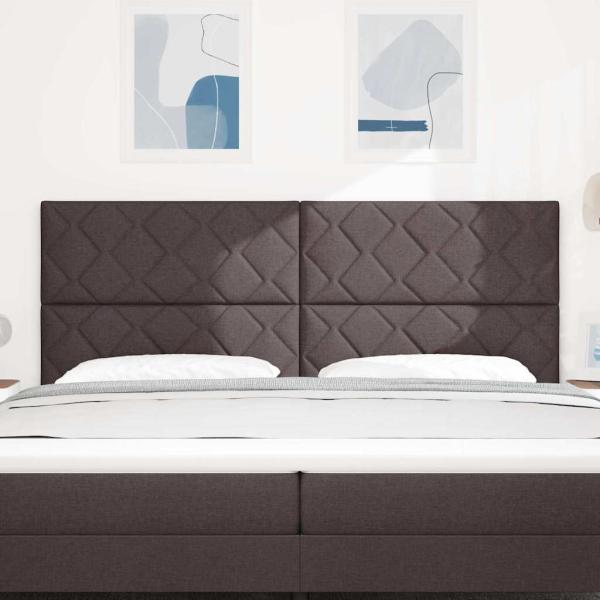 Kopfteil Design mit Diamantblöcken Dunkelbraun 200 cm Stoff