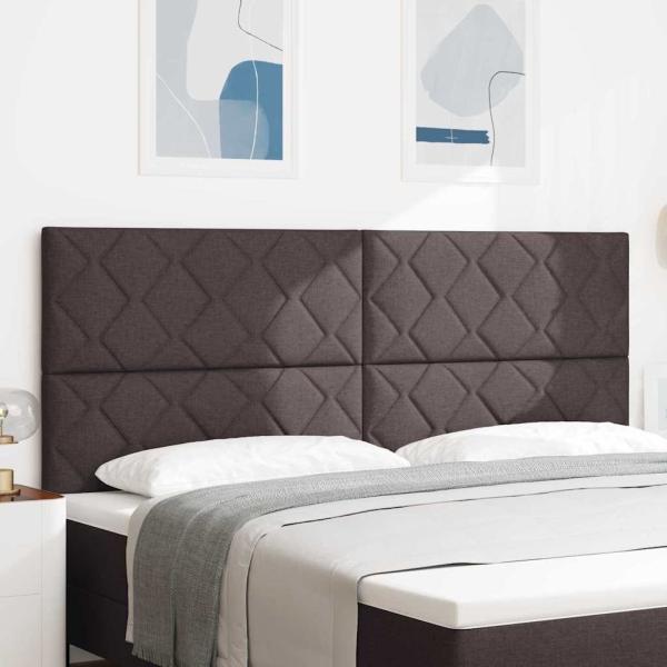 Kopfteil Design mit Diamantblöcken Dunkelbraun 200 cm Stoff
