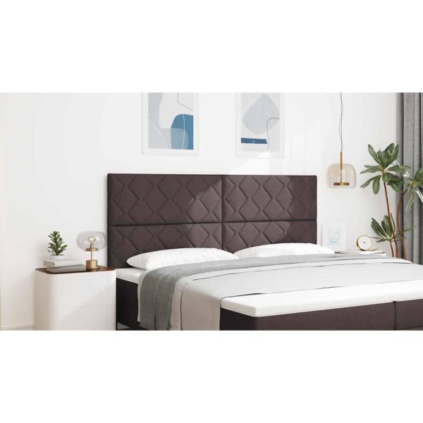 Kopfteil Design mit Diamantblöcken Dunkelbraun 200 cm Stoff