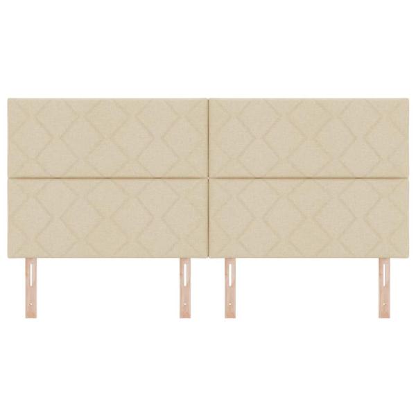 Kopfteile mit diamantförmigem Blockdesign Creme 200 cm Stoff