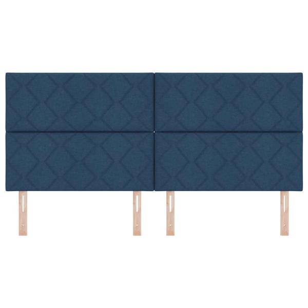 Kopfteile Diamantblock Design Blau 200 cm Stoff
