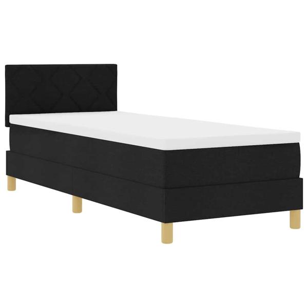 Boxspringbett mit Matratze Schwarz 80x200 cm Stoff