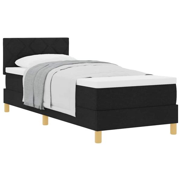 Boxspringbett mit Matratze Schwarz 80x200 cm Stoff