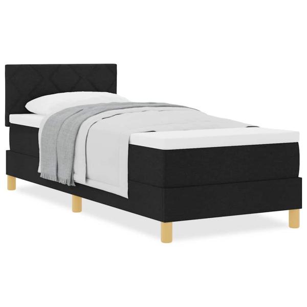 Boxspringbett mit Matratze Schwarz 80x200 cm Stoff