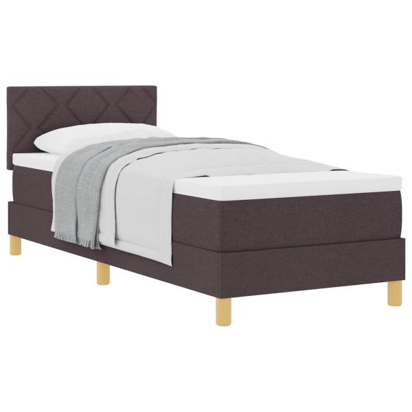 Boxspringbett mit Matratze Dunkelbraun 80x200 cm Stoff