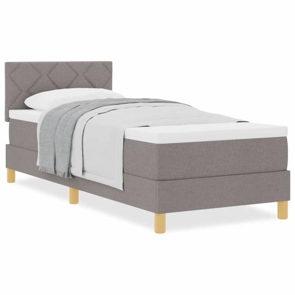 Boxspringbett mit Matratze Taupe 80x200 cm Stoff