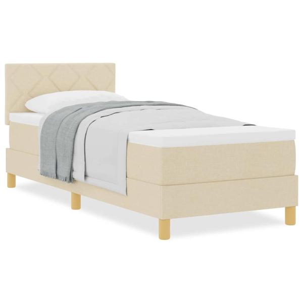 Boxspringbett mit Matratze Creme 80x200 cm Stoff