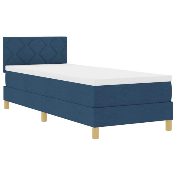 Boxspringbett mit Matratze Blau 80x200 cm Stoff
